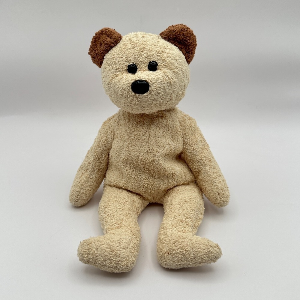 Vtg TY Beanie Baby Huggy The Bear Soft Plush‎ Stuffed Toy Brown Small 9" 2000